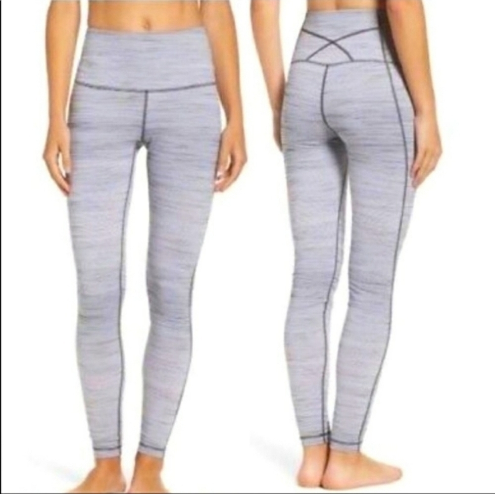 ZELLA Live In High Waist Legging Heather Grey Stripe in size S